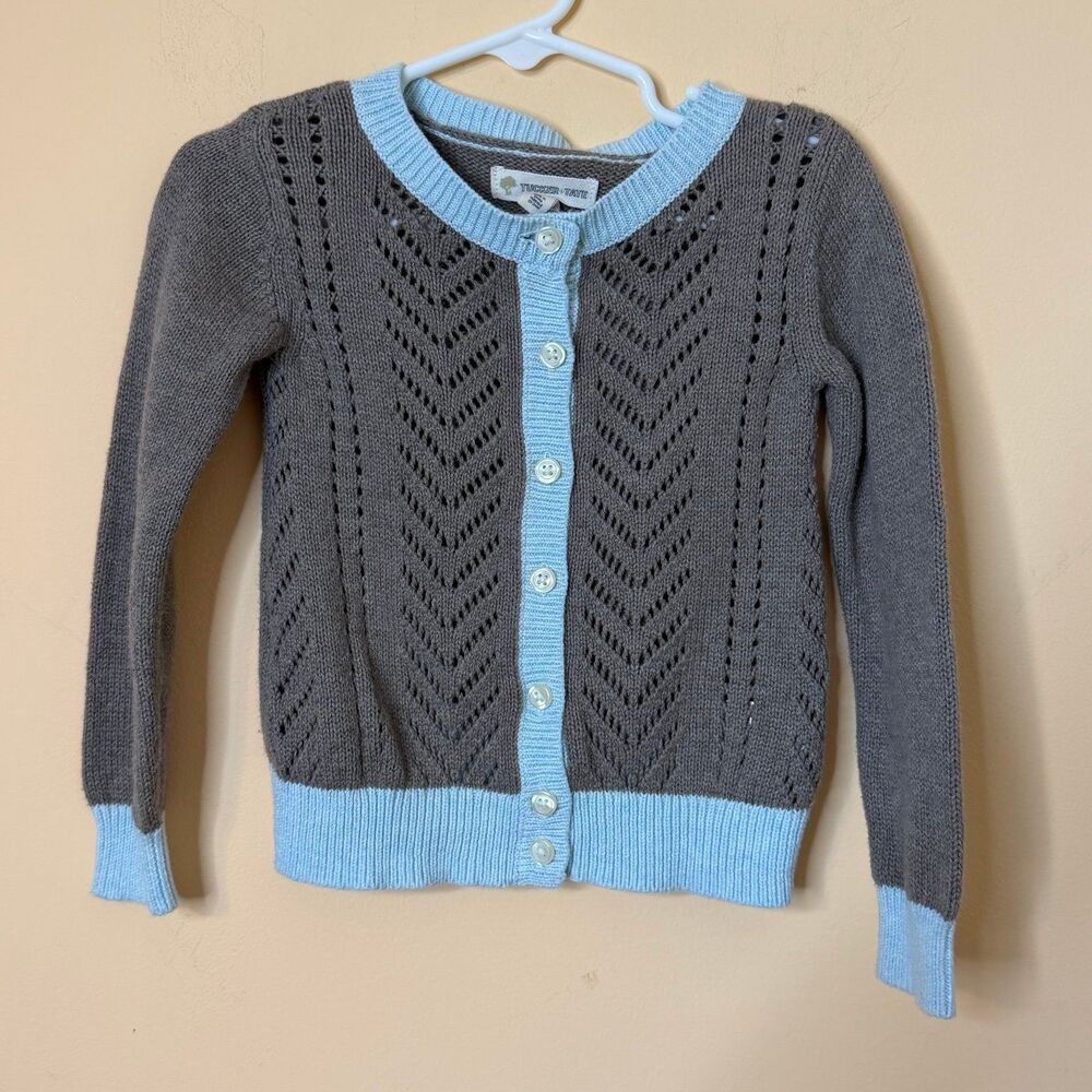 Tucker + Tate toddler girls cardigan sweater grey blue size 2